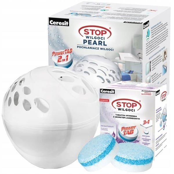 Fuktabsorber - Ceresit - Stop Wilgoci Pearl - Med 2 lavendelladdningar - Utan elektricitet - 25m3