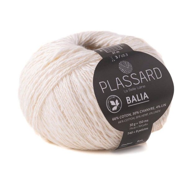 Plassard - Virk- och stickgarn för sommaren Plassard: Balia Vit Bruten 02