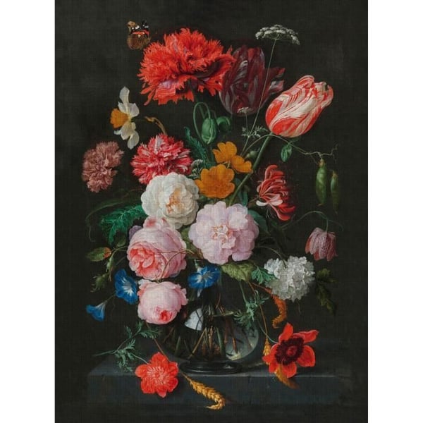 Tapet blommor M1-No.61223 flerfärgad röd vintage