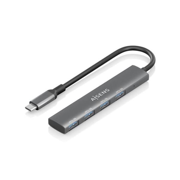 USB-hubb - AISENS - A106-0540 - 4 portar - USB 3.2 Typ-C - Överspänningsskydd