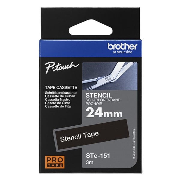 Bånd til P-Touch - BROTHER - STe151 - Sort - 2,4 cm x 3 m - Kompatibel med flere modeller