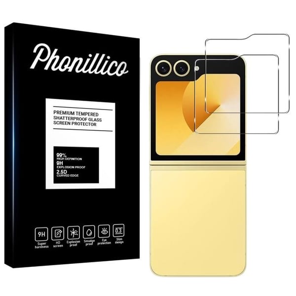 Härdat glas för Samsung Galaxy Z FLIP 6 [Pack 2] Skyddande skärmskydd Phonillico®