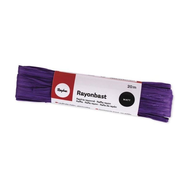 Raphia rayonné, matt, nystan 20 m, mörklila