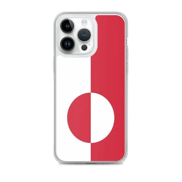 Telefonfodral – Grönlands flagga – Kompatibel med iPhone 14 Pro Max – Mjuk kappa – Slitstark och stöttålig - Silikon - Pixelforma