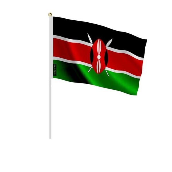 Mini Kenya-flagga – 30 x 45 cm – Att Hålla i Hand – Polyester – 1 styck – Pixelforma