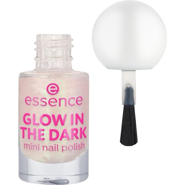 Nagellack - ESSENCE - Glow In The Dark 14 - Mini 5 ml - Glittrande rosa - Fosforescerande
