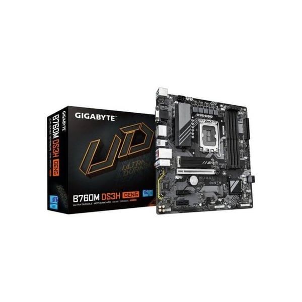 Bundkort - GIGABYTE - B760M DS3H GEN5 - Micro-ATX format - Intel B760 chipset - PCIe 5.0