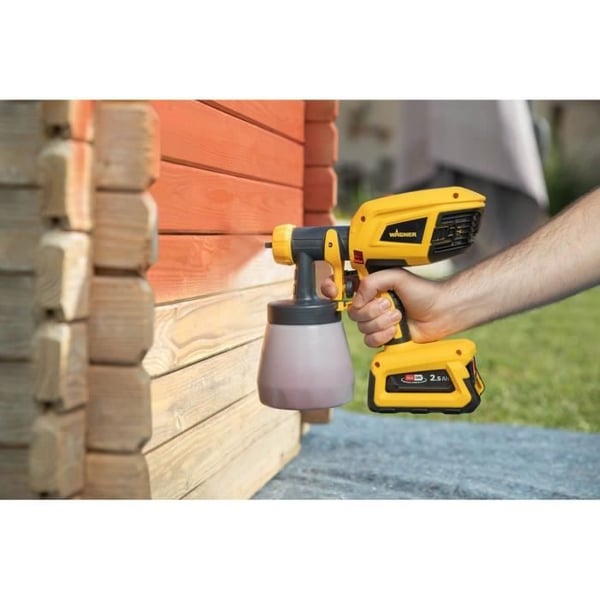 Malingpistol - WAGNER - Universal Sprayer W600 Flexio 18V - kontinuerligt justerbar, 0-500 ml/min - 2 beholdere og dyser