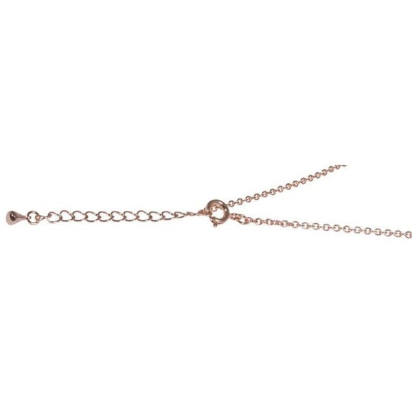 Metall länk kedja m. spänne, ø2mm, roséguld, 78cm, + förlängning 5cm, 1 st.