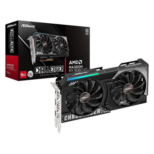Asrock Radeon RX 9060 XT Challenger OC Grafikkort 16GB GDDR6 Svart