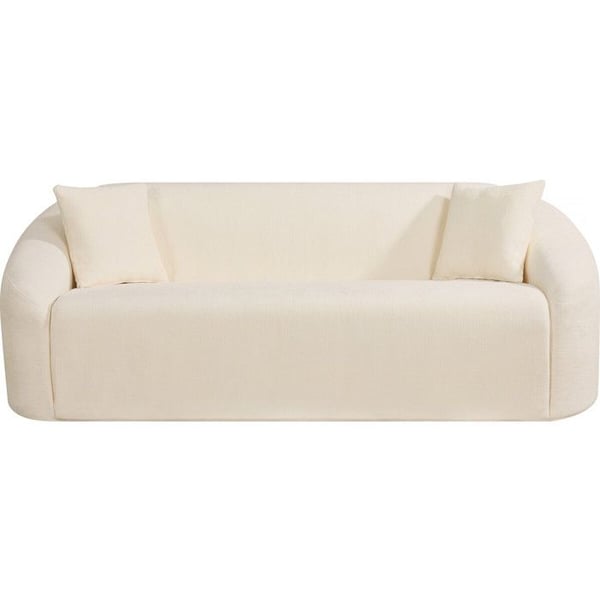 Fast rak soffa i tyg "Ondine" - 3 platser - Beige