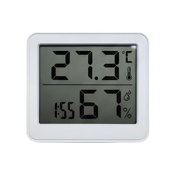 Inomhus digital termohygrometer - AVIZAR - LCD-skärm - 3V - Vit - Kompakt