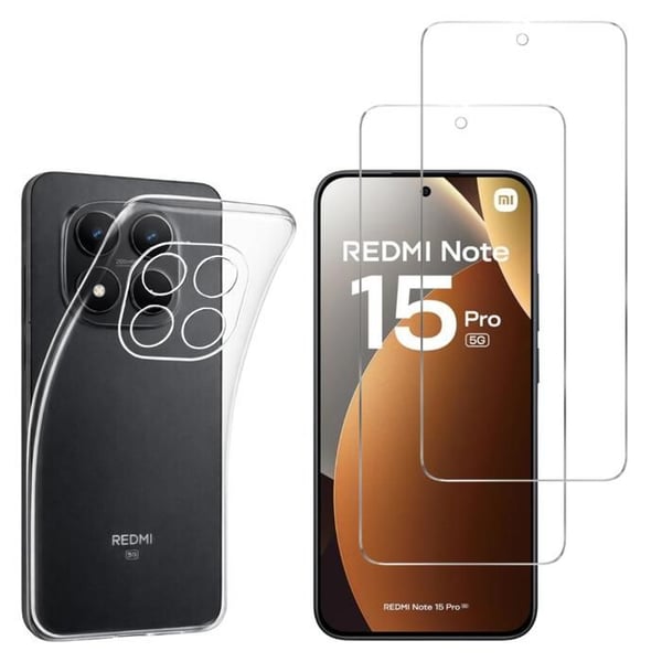 Skyddsfodral för Xiaomi Redmi Note 15 PRO 5G och 2 Härdat Glas Skärmskydd Phonillico®