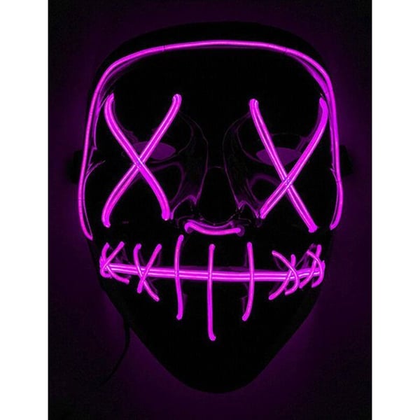 Accessoar - Ljusande fuchsia LED-mask för vuxna