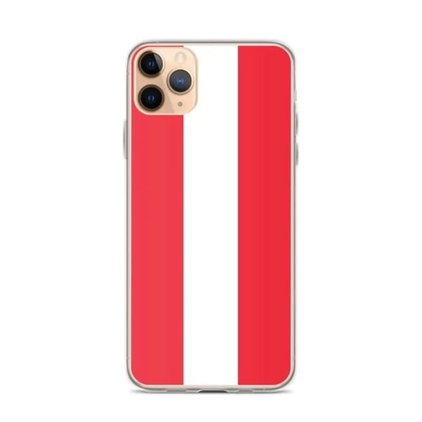 Mobilskal - PIXELFORMA - iPhone 11 Pro Max - Österrikisk flagga - Transparent plast - TPU