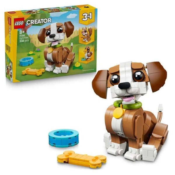 LEGO Creator 3-in-1 31382 Ihastuttavat Eläimet: Leikkivä Pentu - Peli yli 8-vuotiaille - Lahja