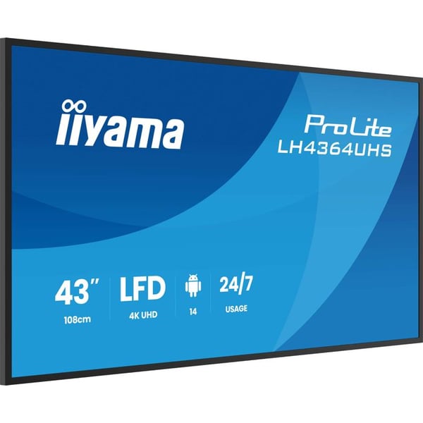 Digital display screen - IIYAMA - Prolite LH4364UHS-B1AG - 4K UHD - 43 tum - Android 14 OS