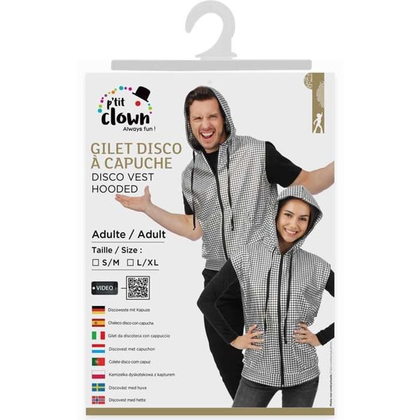 Discojacka med huva - PTIT CLOWN - PTIT CLOWN - silver - L/XL - vuxen