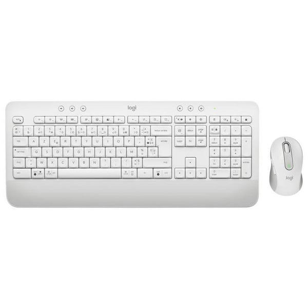 Tangentbord- och musset - Logitech - MK650 - AZERTY - Trådlös - Bluetooth LE - Bruten vit