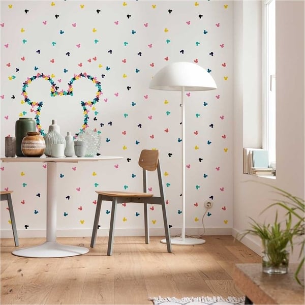 Tapeter foton - KOMAR - Mickeys huvud - Non-woven 280x400 cm - 8 remsor 50 cm - Utan ftalater