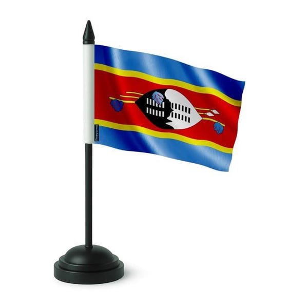 Bordflagga - PIXELFORMA - Eswatini - Rektangulär - Storlek 14x21cm - Plaststång