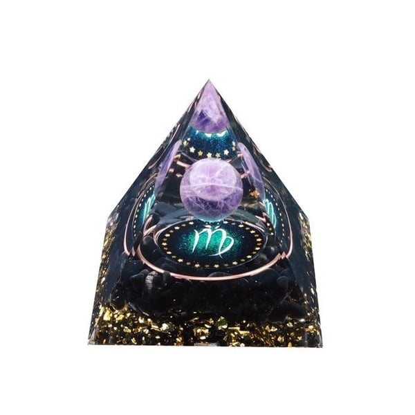 Pyramid Orgonite Zodiac Constellation Jungfru Ametist