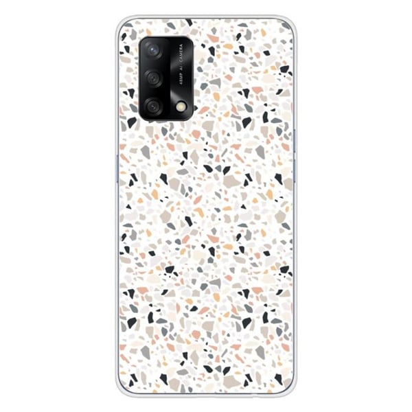 1001Coques - Silikonfodral kompatibelt med Oppo A74 4G - Terrazzo-mönster i färg - Originaldesign tryckt i Frankrike