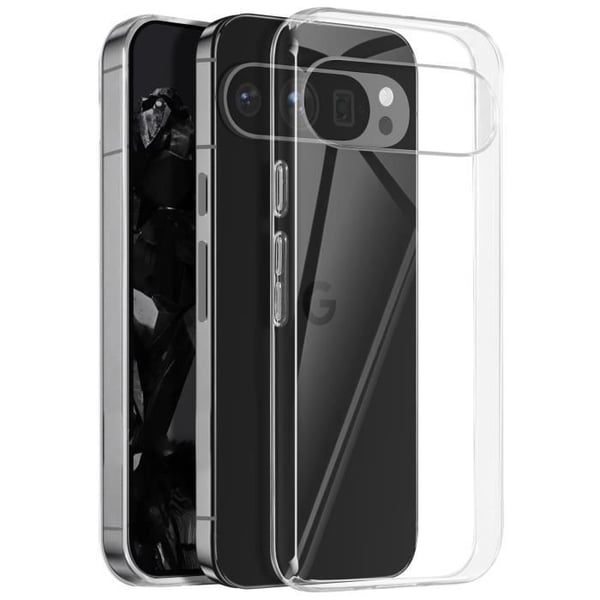 Fodral för Google Pixel 9 och Google Pixel 9 Pro Transparent - AVIZAR - Halvstyvt - Syntetiskt - Smidigt