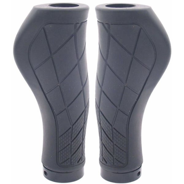 Ergonomiska cykelhandtag - Edge - 136 mm - Säkerhetsring - Gummi - Svart - Styre diameter 22 mm