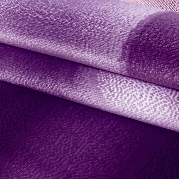 Teppe - Moderne - Bølge Skygge - Svart Lilla Hvit - 120x170 cm - 100% PP Heatset