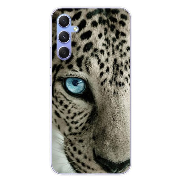 Tryckt silikonfodral kompatibelt Samsung Galaxy A34 5G Leopard Eye