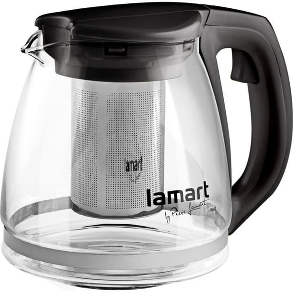 Traditionel kedel - Lamart flødekedel - LT7025 - Glas te kedel, 1.1 L kapacitet, klar/sort