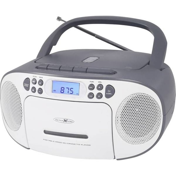 Reflexion RCR2260GR Radio-CD-spelare FM AUX, CD, Kassett grå-vit