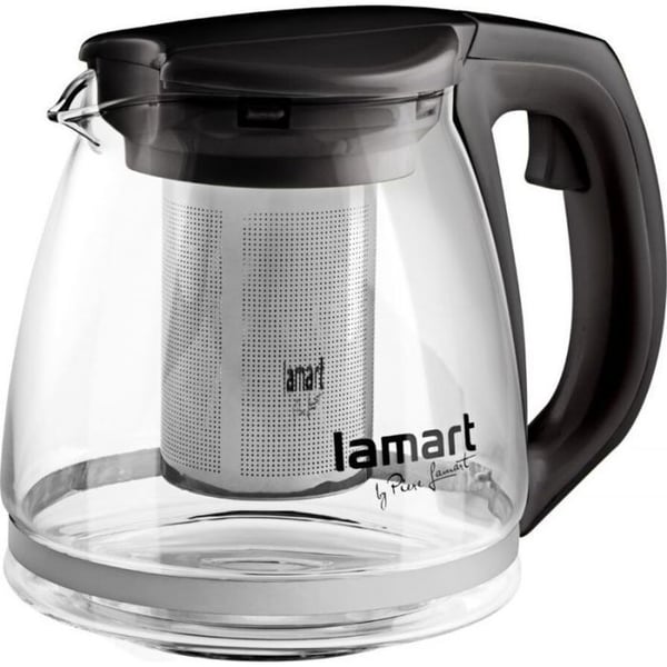 Traditionel kedel - Lamart flødekedel - LT7025 - Glas te kedel, 1.1 L kapacitet, klar/sort