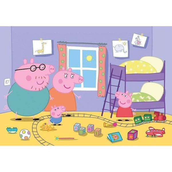 Peppa Pig Pussel - - Clementoni 60 bitar Maxi - För barn från 4 år och uppåt - Tillverkat i Italien