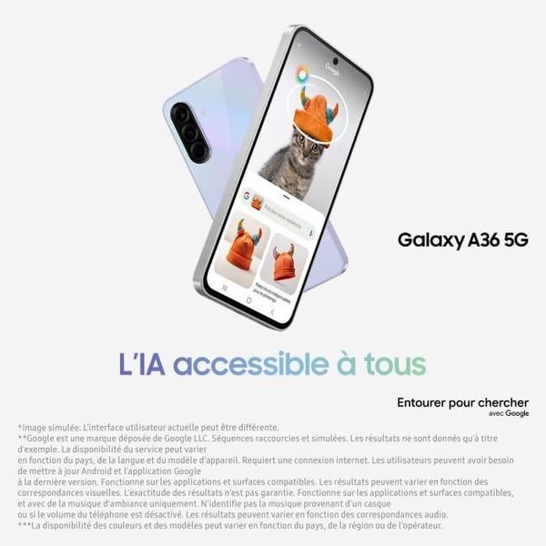 SAMSUNG Galaxy A36 5G Smartphone 256 Go Lavendel
