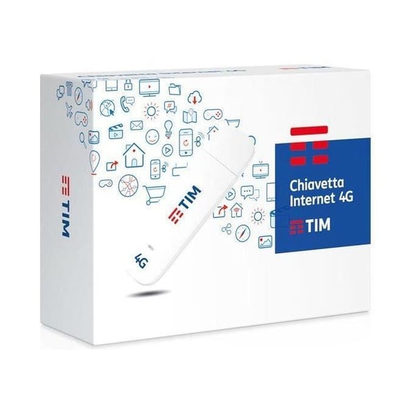 4G LTE - TIM - MF833U1 - USB - Yhteensopiva Windowsin ja Macin kanssa - Väri Valkoinen