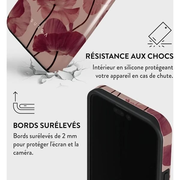 Coque - BURGA - Öm Kram - iPhone 15 Pro - Röd - Stötförebyggande Skydd