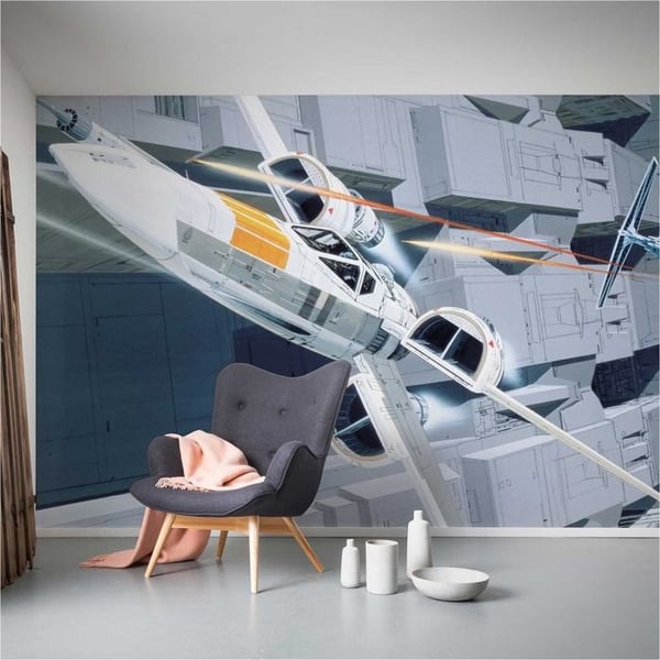 Tapeter foton - KOMAR - Star Wars X-Wing vs TIE-Fighter - Non-woven 155 g/m² - 250 x 500 cm - Att klistra