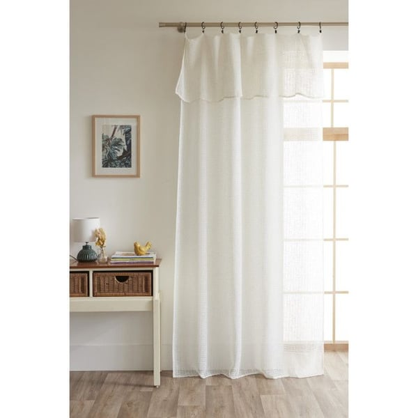Justerbar voilage + 8 klämringar 140 x 270 cm Polyester nätverks effekt "Freya" Ariadne-tråden