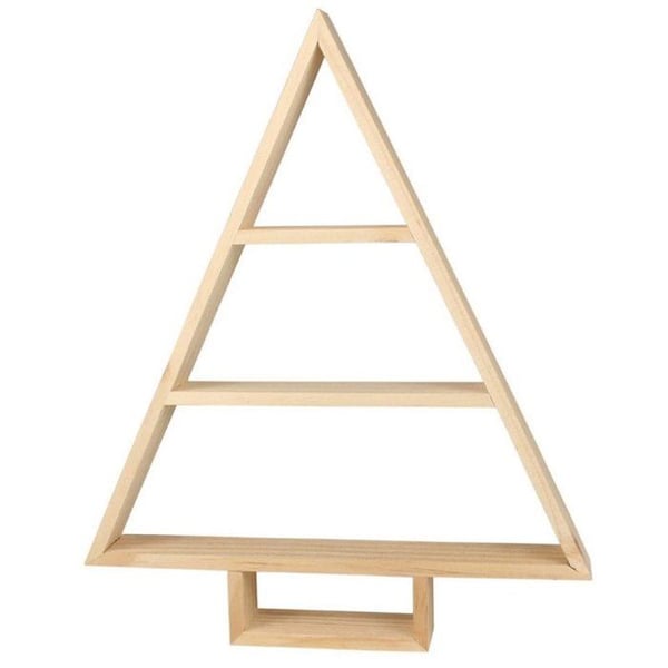 MégaCréa DIY - Hylla i granträ Julgran 40x32,5x4,5 cm