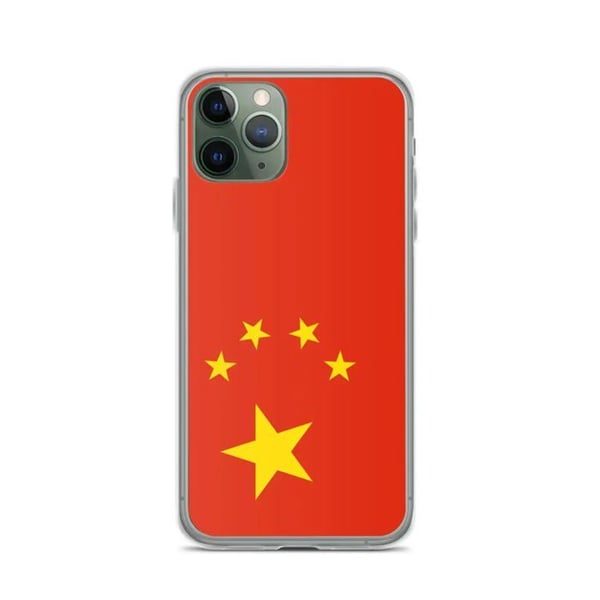 Mobilskal – Kinas flagga – Kompatibel med iPhone 11 Pro – Mjukskal – Slitstark och Stötabsorberande – Silikon – Pixelforma