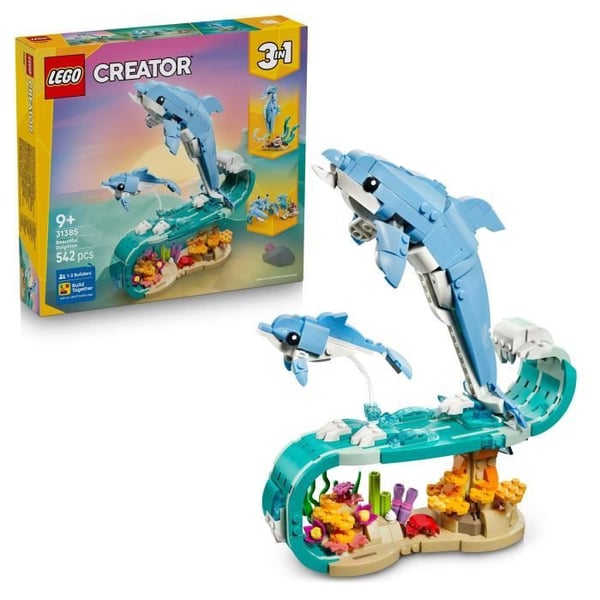 LEGO Creator 3-i-1 31385 Havdyr: De Smukke Delfiner - Byggesæt 9 år