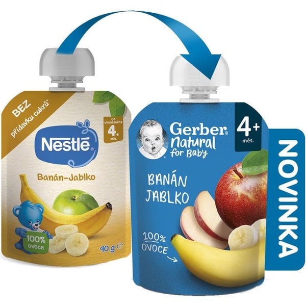 GERBER Naturlig kapsel banan och äpple 16×90 g