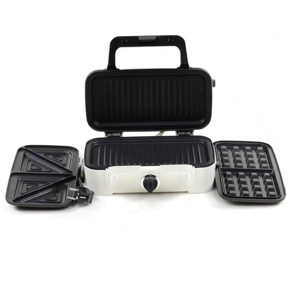 Sandwichmaskine 3 i 1, Udskiftelige plader, Vaffeljern, Grill MPM MOP-33M 1200W Sort