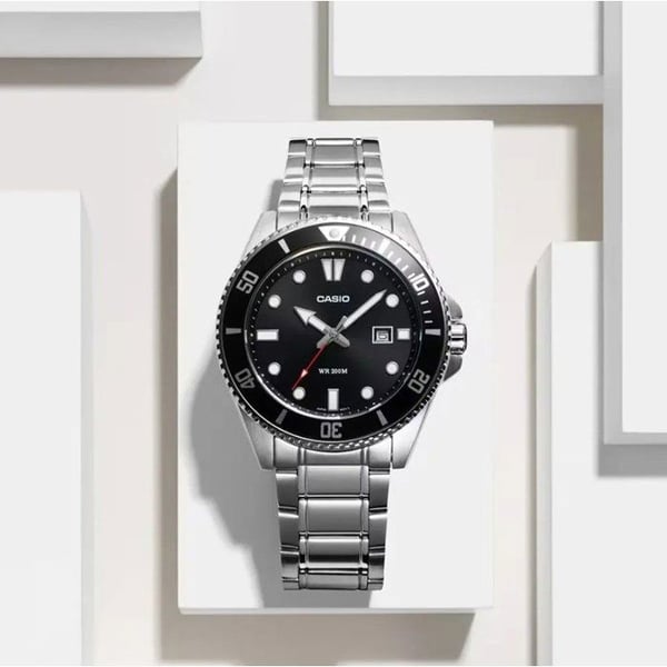 Klocka - CASIO - MDV-107D - Man - Svart - Kvarts - Analog