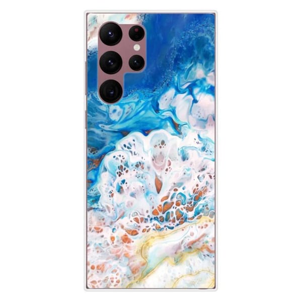 Tryckt silikonfodral som är kompatibelt med Samsung Galaxy S22 Ultra Ocean Marble