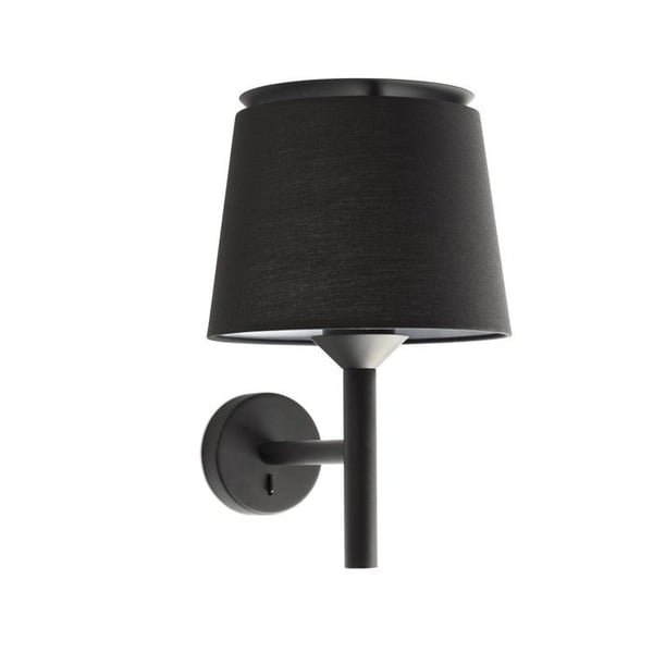 Vägglampa - FARO - SAVOY - Svart skärm - Fattning E27 - Mått 39,2x26,5x23 cm