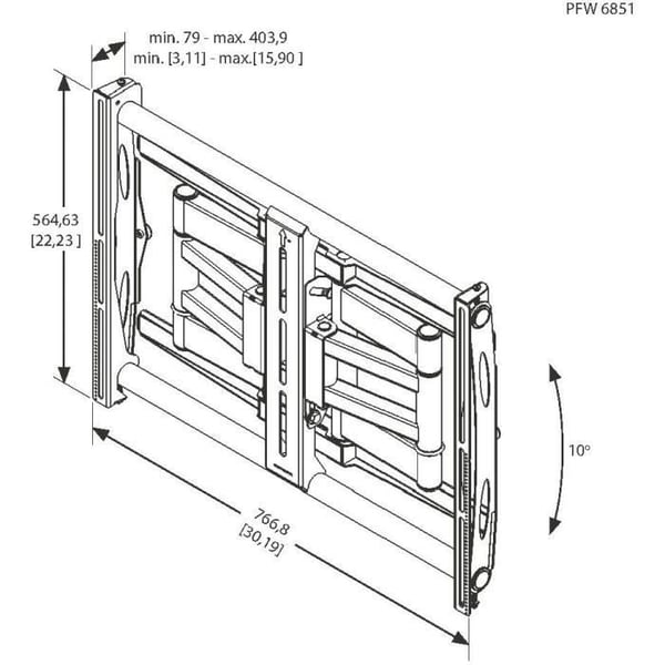Väggfäste för plasmaskärm, LCD - VOGELS - 7368510 - Svart - 42"-63" - 200 x 200 mm