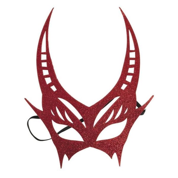 MASK DIABLO RÖD GLITTRIG VUXEN
